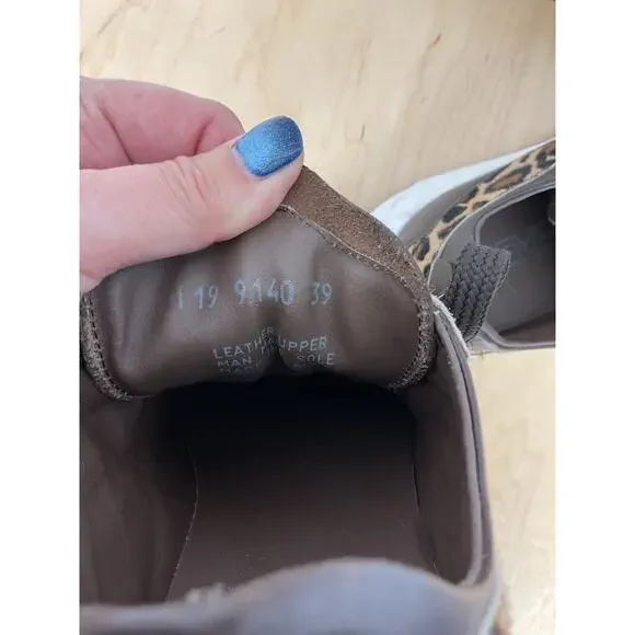 Boemos Leopard Brown Leather Pony Hair Vibram Soles Women's Sneakers Size‎ EU 39 - Picture 7 of 8